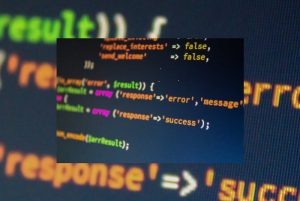 blurred colorful letters of coding